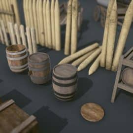 cgtrader Medieval Props – Mega Pack Low-poly 3D model Free Download