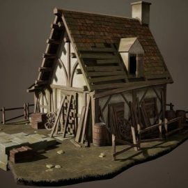 Artstation Creating a Realistic Cabin House for Game in Blender Free Download