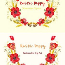 CM Ructic Poppy watercolor Clip Art 307829 Free Download