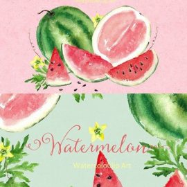 CM Watermelon watercolor clip art 295210 Free Download