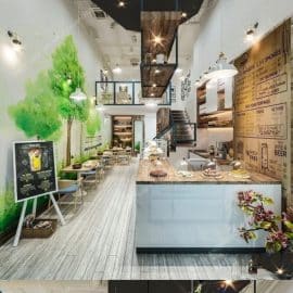 Coffee Tea Shop Interior Scene 03 Free Download