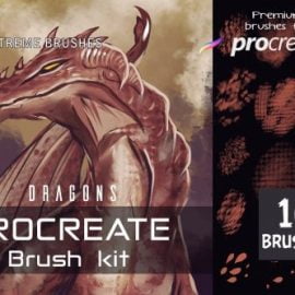 CreativeMarket – Procreate Dragon Brush Kit 4649727 Free Download