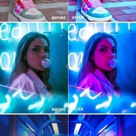 Fashion Neon Action & Lightrom Presets Free Download