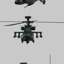 Military Helicopter low-poly 3D model Free Download