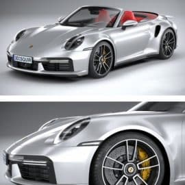 Porsche 911 Turbo S Cabrio 2021 3D Model Free Download