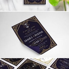 ART DECO WEDDING INVITATION 3 Free Download