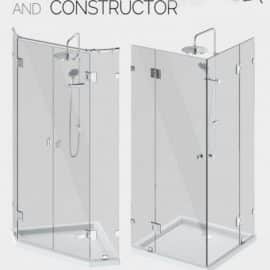 Angled glass shower cabins designer and handle set Free Download