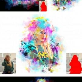 CreativeMarket Color Splatter Photoshop Action 5976636 Free Download