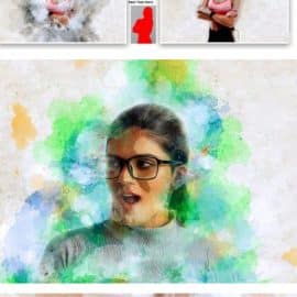 CreativeMarket Pop Watercolor Photoshop Action 5561304 Free Download