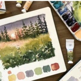 Watercolor Landscapes in Sketchbook Free Download