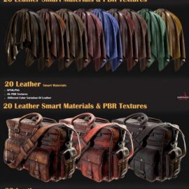 20 Leather Smart Materials + PBR Textures Free Download