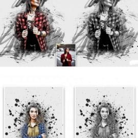 CreativeMarket Ink Poster Art Photoshop Action 5435418 Free Download