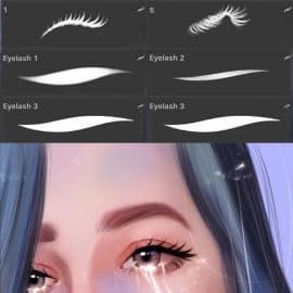 Eyelashes Brushes Set for Procreate Free Download