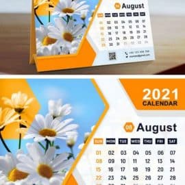 Orange Calendar 2021 Design PSD Template Free Download