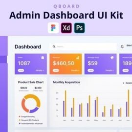 Qboard Admin Dashboard UI Kit Free Download