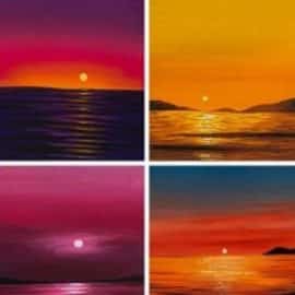 Glowing Beach Sunsets : A 7 Day Gouache Challenge