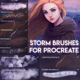 8 Storm Brushes for Procreate Free Download