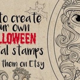 How to make your own Halloween digital stamps and sell them on Etsy