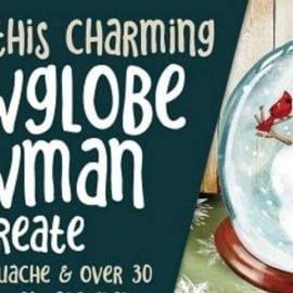 Create a Charming Snow Globe Snowman In Procreate with 22 Brushes and Other Assets Provided