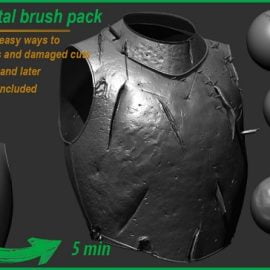 Artstation – Quick Metal Surface and Cuts Brush Free Download