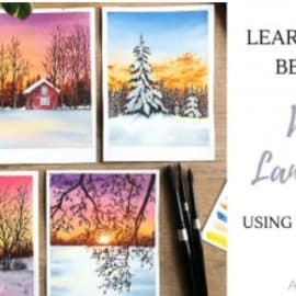 Paint 5 Different Winter Landscapes using Watercolours