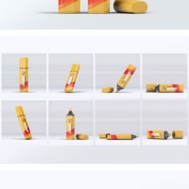 Highlighter Marker Pen Mock-Up Free Download