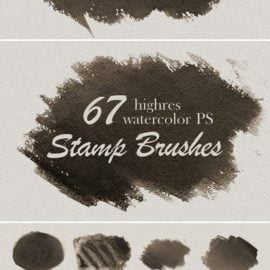 67 highres Watercolor Stamp Brushes Free Download