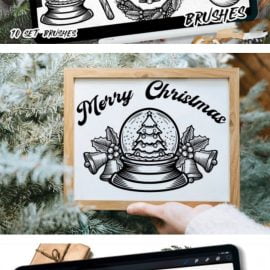 Christmas vintage brush Free Download