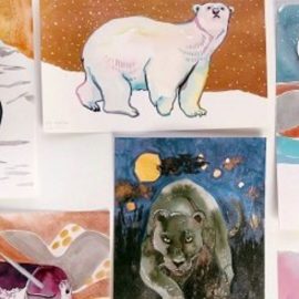 Expressive Little Animals: Watercolor Painting in Technicolor Black + White