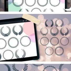 Laurel Wreath Brush Ornament Free Download