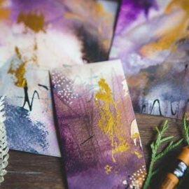 Mixed Media Abstracts – Experiment With Water Soluble Supplies – Crayons, Pencils, Inks and More