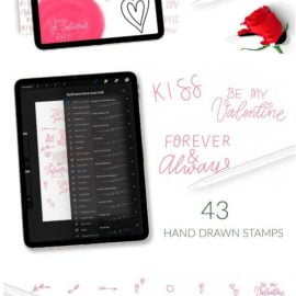 Valentine’s Day Lettering Procreate stamps Free Download