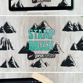 mountain brush stamp Free Download