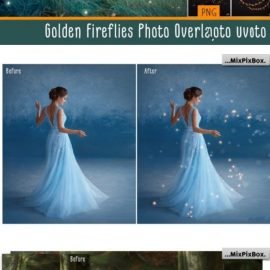 CreativeMarket Golden Fireflies Photo Overlays 3407249 Free Download