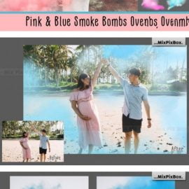 CreativeMarket Pink and Blue Smoke Bombs Overlays 6033023 Free Download