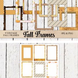 Digital Vintage Fall Photo Frames Free Download