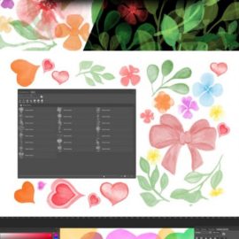 Flowers and Leaves Photoshop Brushes Free Download