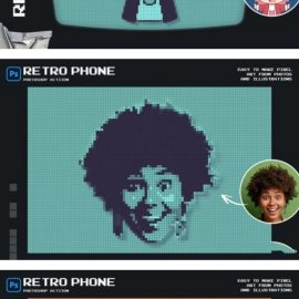 Retro Phone Photoshop Action Free Download