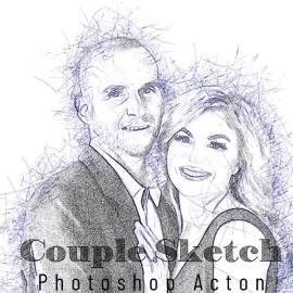 CreativeMarket Couple Sketch Photoshop Action 7282502 Free Download