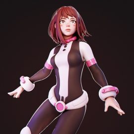 Gumroad Uraraka Ochako Character Creation in Blender Free Download