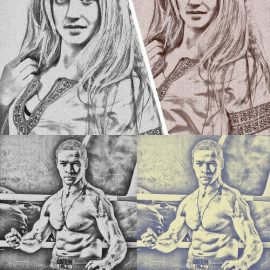 CreativeMarket Portrait Sketch Photoshop Action 7454470 Free Download