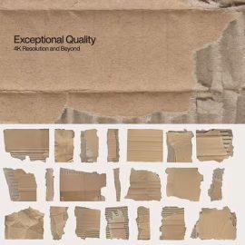 100 Torn Cardboard Textures (4K) Isolated With Transparent Background Free Download