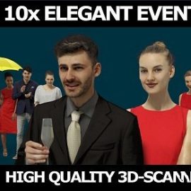 10x Scanned Man Woman Business Elegant Foreground People Vol01 3D Model Collection Free Download