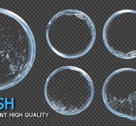 8 Water splash round frame transparent Free Download