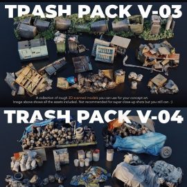 Artstation Trash Pack V-01-04 3D Scanned Kitbash Assets Free Download