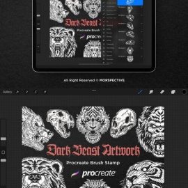 CreativeMarket 30 Skull Beast Procreate Brushes 7556800 Free Download