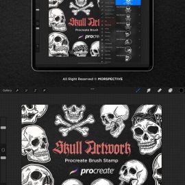 CreativeMarket 34 Skull Dark Procreate Brushes 7556730 Free Download