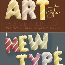 CreativeMarket Birthday Candle 3D Lettering 7109431 Free Download