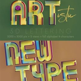 CreativeMarket Colorful Plastic 3D Lettering 7079811 Free Download