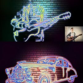 CreativeMarket Neon Effect Photoshop Action 7440077 Free Download